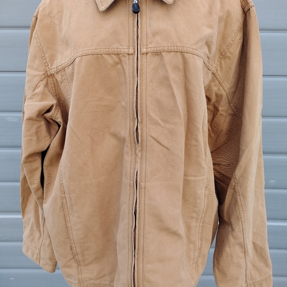 LL Bean Canvas Shirt Jacket Mens XL TallTan Brown Shacket - Picture 2 of 8